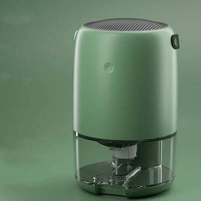 Kleine luchtontvochtiger Halfgeleider Hulpdroger Grote capaciteit Watertank Luchtontvochtiger Ultra-stil voor slaapkamer en kelder,Green