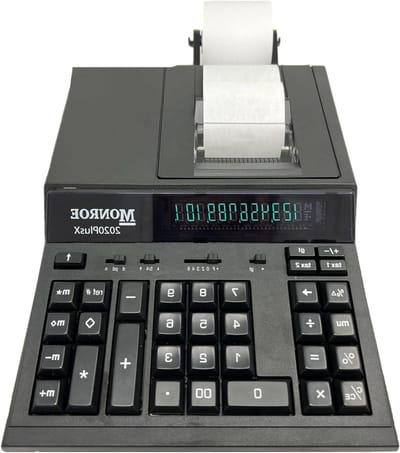 Printrekenmachine - Zakencalculator Rekenmachine - Boekhouding Inkoop - Tweekleurige Afdruk - 12 Cijfers - Zwart