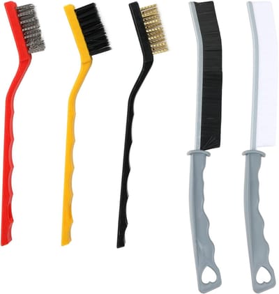 Crevice cleaning brush set 5-delig - hard borstels - voor voegen en roest - ideaal voor badkamer en keuken - ShopVlot