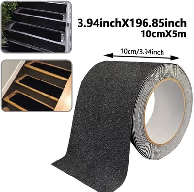 Antislip Veiligheidstape PEVA met Grind Patroon – Waterdichte Rubberen Grip Tape voor Binnen en Buiten – Zelfklevende Anti-slip Tape voor Kunststof Oppervlakken en Trapveiligheid - 10cmX5m