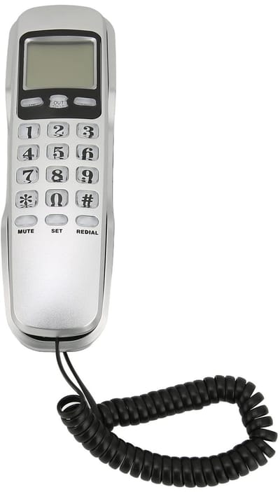 Dailygoods- Muurtelefoon met LCD-display - Vaste Telefoon - Wandtelefoon - Beller-ID - ABS Materiaal - Compact 190x60x55mm