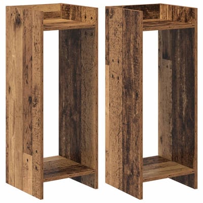 vidaXL - Plantenstand - 2 - st - Oud - hout - 30 - x - 30 - x - 80 - cm - Bewerkt - hout