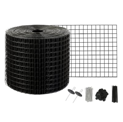 Vogelgaas voor zonnepanelen - Vogelweringskit - Hoogte 15,24 cm - Maas 1,27 cm - Met 50 RVS bevestigingsklemmen - PVC-gecoat roestwerend - Duivenwerend