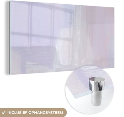 MuchoWow® Glasschilderij 40x20 cm - Schilderij acrylglas - Pastel - Verf - Design - Foto op glas - Schilderijen