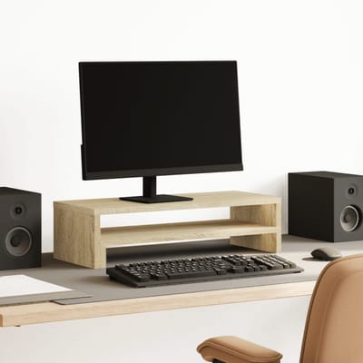 vidaXL - Monitorstandaard - 54x22x15 - cm - bewerkt - hout - sonoma - eikenkleurig