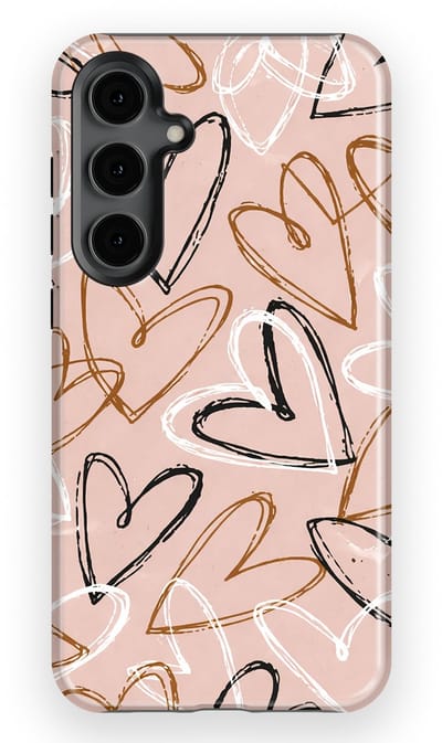 Tough Hoesje met Hartjes Samsung Galaxy S24 Plus | Little Love Tough Case Geschikt voor Mag | Hartjes Print Backcover Samsung Galaxy S24 Plus Artful Hearts