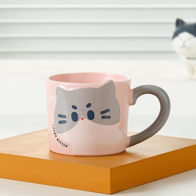 Schattige Kat Mok Huishouden Drinkwater Kop Koffiekop Kat Mok Souvenir Keramische Kop 301-400ml