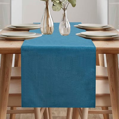 Tafelloper Waterdicht Modern voor Binnen en Buiten - Loper Lente Groen, Tafelloper voor Balkon, Feestdecoratie (Blauwgroen, 40 x 180 cm)