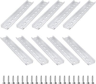 10 Stuks DIN Rail 300mm Lang, Aluminium Rails voor Elektrische Besturingskasten en Montagesystemen, 35mm Breed en 7.5mm Hoog