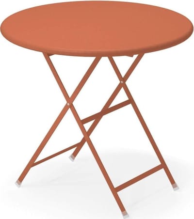 Ronde Klaptafel - Eettafel Tuin - Buiten Eten - Krasbestendig Staal - Ø 80 cm - Esdoornrood