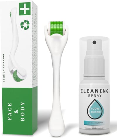 Dermaroller 0.5 mm & Desinfectie Alcohol spray - 540 naalden - Steriel verpakt