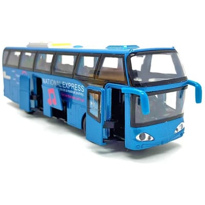 1:Modèle Réduit d'Autobus de Voyage Échelle 32 Voiture Jouet 5 Portes Ouvertes Alliage Moulé Sous Pression Son Lumière Simulation Jouets Créatifs Modèles Cadeau Pour Garçons