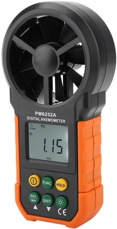 Draagbare Windmeter - Luchtstroommeter - Precisie Metingen - Grootscherm LCD - Handheld Vaste Meting