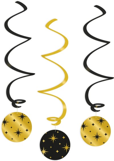 Paperdreams - Swirl decorations gold/black - Stars