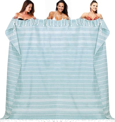 Strandlaken – 200 x 200 cm – Sneldrogend – Zandvrij – Lichtgewicht – Essentieel voor Strand, Zwembad, Picknick & Reizen – Plaid voor Thuis – Cadeautip – Blauw