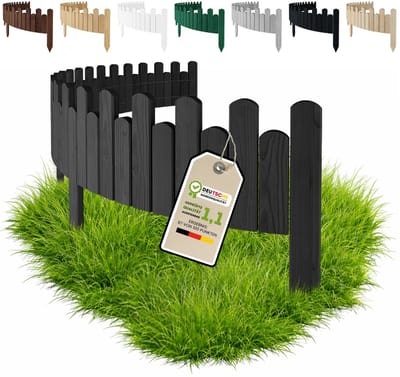 Floranica flexibele borderrand 15 x 200 cm Antraciet - gazonrand houten bloembedrand rolboord voor de tuin