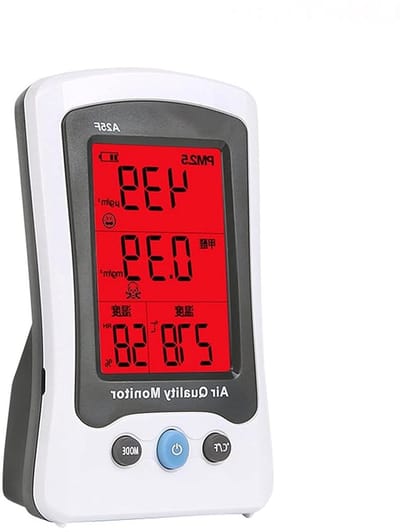 Luchtkwaliteitsmeter - Luchtkwaliteit Tester - Binnenlucht Meten - Groot Kleurenscherm - 1500mAh Batterij - Wit