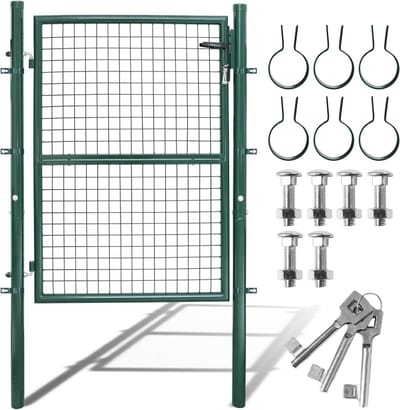 Dubbele Tuindeur Groen Inclusief Slot 100 x 100 cm Hekwerk Poort