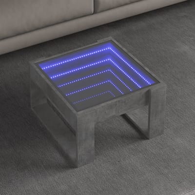 vidaXL - Salontafel - met - Infinity - LED - 50x53x30 - cm - betongrijs