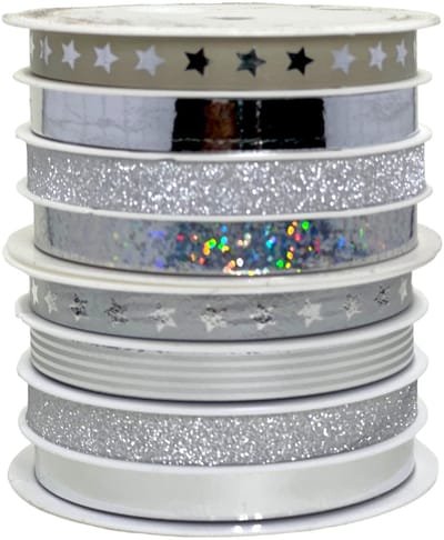 Dailygoods- Cadeaulint Set - Glanzend/Maat - 8 Rollen - Scheurvast - Perfect voor Versieren - Ideaal voor Knutselprojecten - Geschenkband