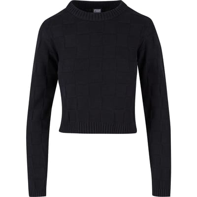 Urban Classics - Check Knit Sweater/trui - XS - Zwart