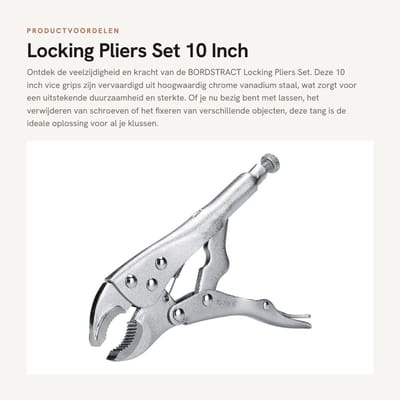 Dailygoods- Grip - 10 Inch Verstelbare Grijptang - Chrome Vanadium Staal - Duurzaam - Eenvoudig te Gebruiken - Voor Diverse Toepassingen - Tang