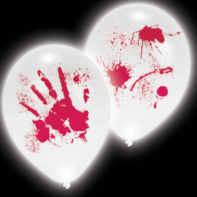 Amscan - Ballonnen LED Halloween Bloed 4 stuks - Halloween - Halloween Decoratie - Halloween Versiering - Halloween Ballonnen