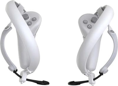 DrPhone SilicoGrip - Siliconen Handvat Band Voor Pico 4 Vr Touch Controller – Met Polsbandje – Anti-Zweet – Verstelbaar - Wit