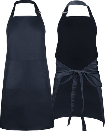 Keukenschort - Water- en vuilafstotend - Professioneel Kookschort - Schort voor Dames en Heren - Horeca Sloof - Unisex - Verstelbare Gesp - Extra Grote Vakken - Donkerblauw