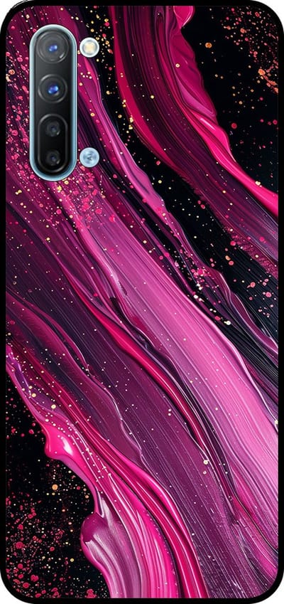 Smartphonica Telefoonhoesje Geschikt voor Oppo Reno3 5G met marmer opdruk - TPU backcover case marble design - Paars Roze geschikt voor Oppo Reno3 5G
