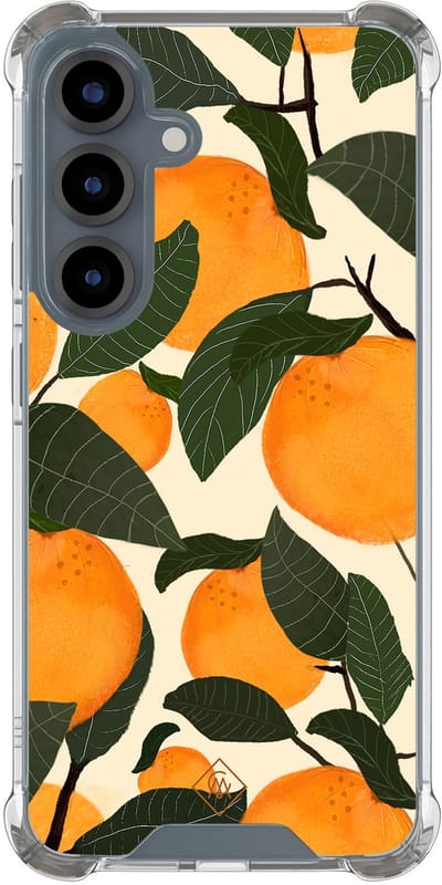 Casimoda® hoesje - Geschikt voor Samsung Galaxy S25 - Oranges - Shockproof case - Extra sterk - TPU/polycarbonaat - Multi, Transparant