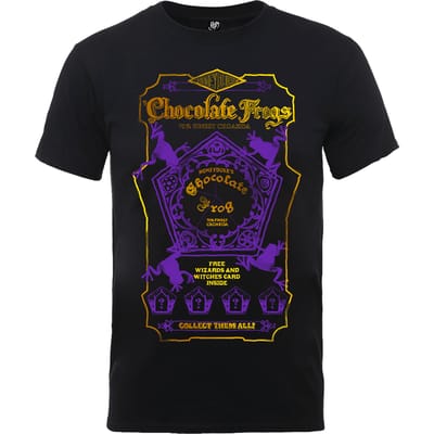 Harry Potter Honeydukes Chocolate Frogs Heren T-shirt - Zwart/Paars/Goud - XXL