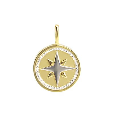 Orolino Anhänger 375 Gold zweifarbig mit Windrosen-Motiv