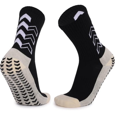 Chaussettes de Sport rembourrées, antidérapantes, pour basket-ball, football, Ski, cyclisme, chaussettes d'athlétisme noir