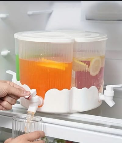 1 stuk, roteerbare drankdispenser van 7 liter - robuuste drankdispenser voor feesten, bruiloften, zomerdranken - 4 smaken - keukenartikelen, huishoudelijke artikelen, verjaardagscadeaus