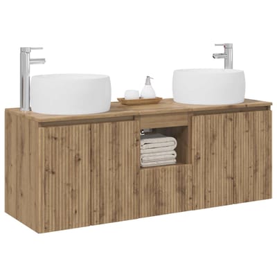 vidaXL - Badkamerkast - set - 3 - st - Artisanaal - eiken - 49,5 - x - 44,5 - x - 66 - cm