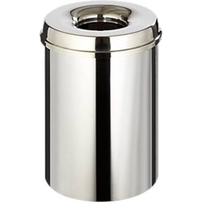 Afvalverzamelaar voor binnengebruik, 30 l, zelfblussend, romp rvs/deksel rvs