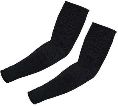 Dailygoods- Armbescherming 5-niveau Bescherming - Snijvaste Mouwen - Roestvrij Staal/Polyester - Flexibel - 38cm/15in - Zwart - Armmouwen