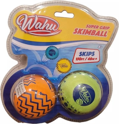 Wahu Super Grip gooibal 2 pack - Stuitert 45 meter over water - Actiespel - Zwembad - Zee - Buitenspeelgoed