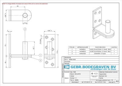 GB Verhoogde duim elektrolytisch verzinkt pen diameter 16 x 35mm 49480