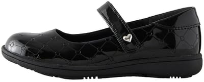 Next - Meisjes - Lakleren Mary Jane-schoenen met hart met reliëf voor school - Zwart