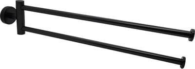 Sanics® Orca Handdoekenrek Zwart Inclusief Montageset – Handdoekrek 2-armig Badkamer - Handdoekhouder - Handdoekstang 40 CM - Badkamerrek voor Handdoeken RVS