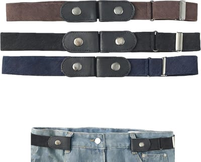 Set van 3 elastische stretchriemen zonder gesp, verstelbare onzichtbare riemen voor kinderen, ideaal voor dagelijks gebruik en comfort