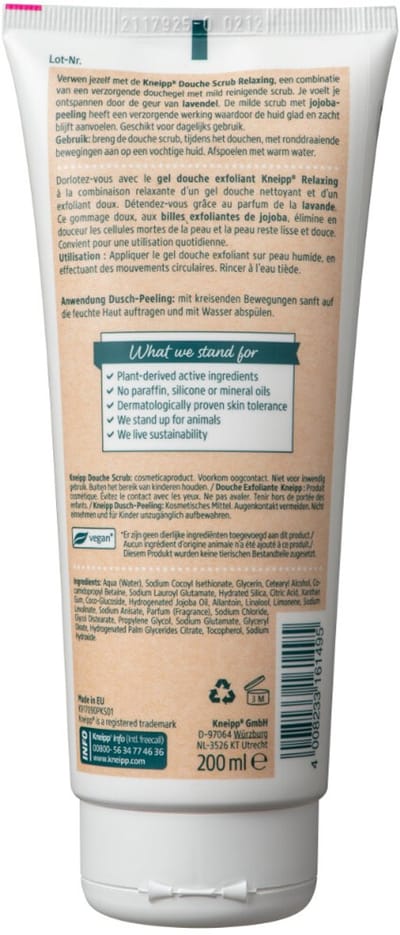 Kneipp Douche Scrub Relaxing - 6 x 200 ml - Voordeelverpakking