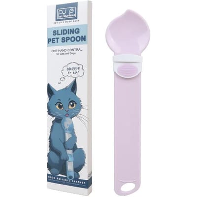 Kattenstripvoeder Voedselkwaliteit Kat Natte Traktatie Dispenser Lepel Gemakkelijke Kattenvoeding Lepel Lange Steel Katten Strip Knijplepel paars