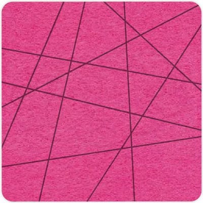 Lijnen vilt onderzetter vierkant - Fuchsia - 6 stuks – 10 x 10 cm - Tafeldecoratie - Glas onderzetter - Cadeau - Woondecoratie - Woonkamer - Tafelbescherming - Onderzetters Voor Glazen - Keukenbenodigdheden - Woonaccessoires - Tafelaccessoires