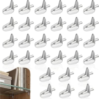 30 stuks antislip plankbeugels met steunpluggen voor meubels, kasten en glazen planken