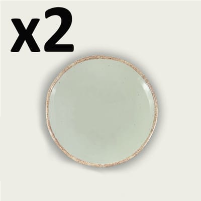 Arca TIERRA Sand - Set van 2 Diepe Melamine Pasta/Soep Borden Ø20xH4cm – licht in gewicht – makkelijk stapelbaar – voor binnen en buiten