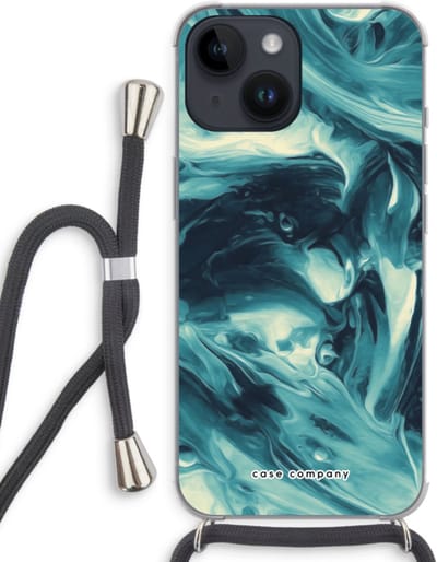 Case Company® - Hoesje met koord geschikt voor iPhone 14 hoesje met Koord - Dreaming About Whales - Telefoonhoesje met Zwart Koord - Bescherming aan alle Kanten en Over de Schermrand