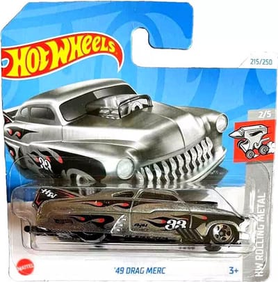 HOT WHEELS '49 DRAG MERC 33 215/250 ZILVER/FLAME 1:64 HW ROLLING METAL 2/5 SHORT CARD 2024
